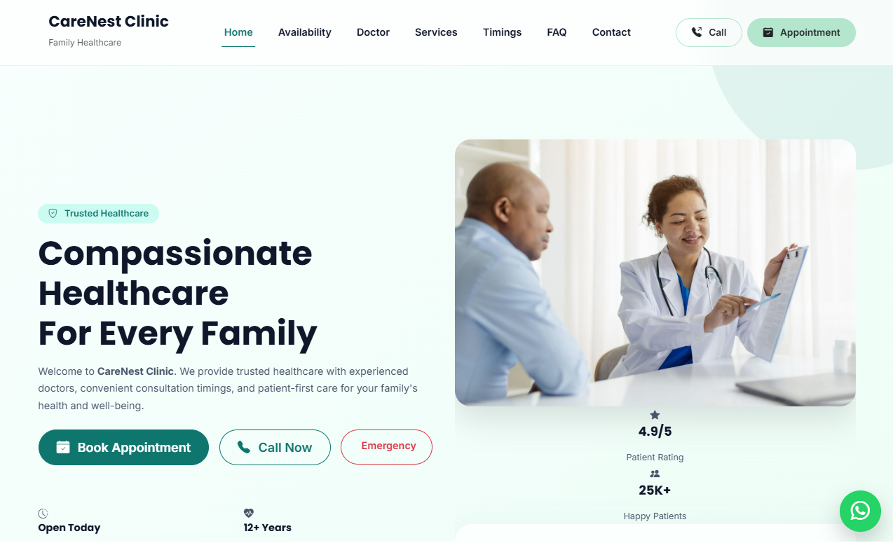 CareNest Clinic Website Case Study