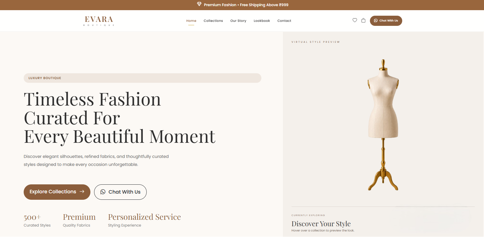 Evara Boutique Website Case Study